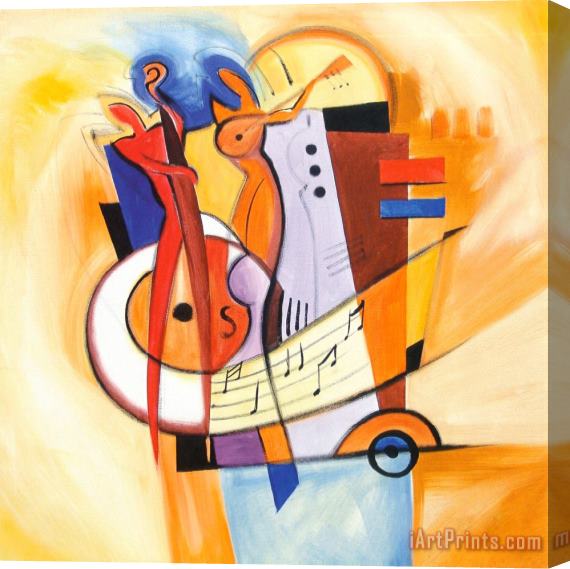 alfred gockel Jazz on The Square Stretched Canvas Painting / Canvas Art