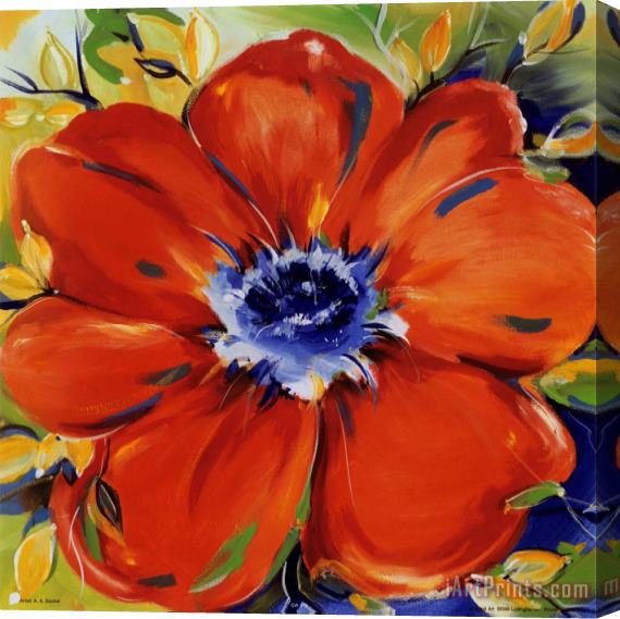alfred gockel Riotous Red Bloom Stretched Canvas Painting / Canvas Art