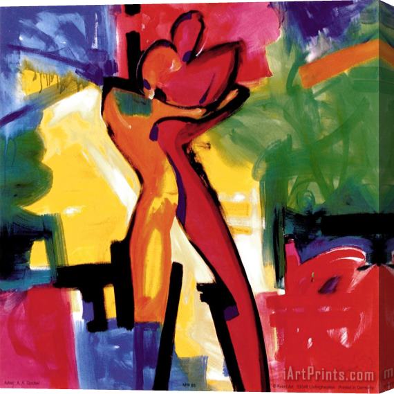 alfred gockel Technicolor Love I Stretched Canvas Print / Canvas Art