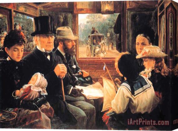 Alfred Morgan One of The People Gladstone in an Omnibus Stretched Canvas Print / Canvas Art