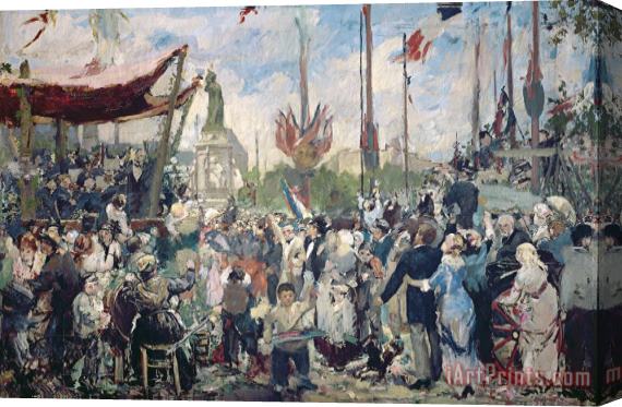 Alfred Roll Study for Le 14 Juillet 1880 Stretched Canvas Print / Canvas Art