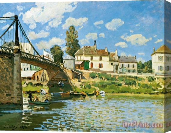 Alfred Sisley Bridge At Villeneuve-la-garenne Stretched Canvas Print / Canvas Art