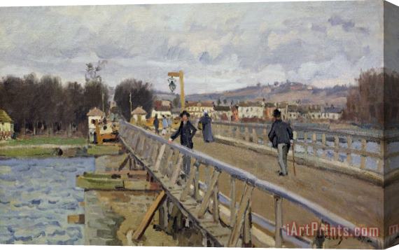 Alfred Sisley Footbridge At Argenteuil Stretched Canvas Painting / Canvas Art