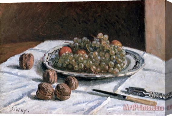 Alfred Sisley Grapes And Walnuts Stretched Canvas Print / Canvas Art