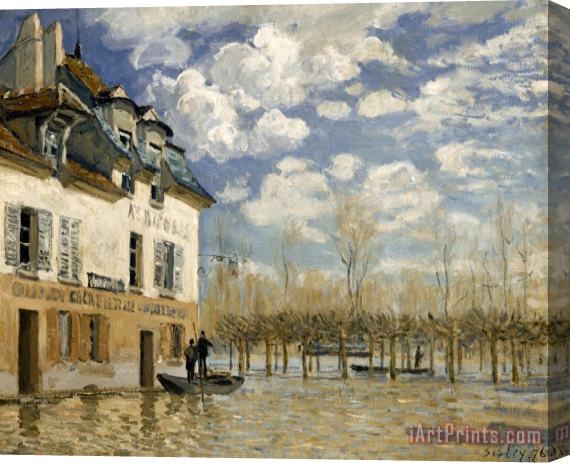 Alfred Sisley The Barge During The Flood, Port Marly, 1876 Stretched Canvas Painting / Canvas Art