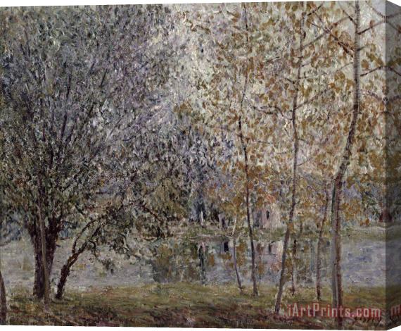 Alfred Sisley The Loing Canal in Spring Stretched Canvas Painting / Canvas Art