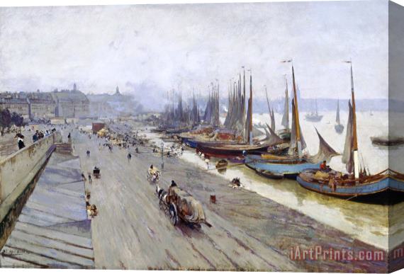 Alfred Smith Bordeaux, Vu Du Pont, Journee D'hiver (bordeaux, View From The Bridge, Winter Day) Stretched Canvas Print / Canvas Art