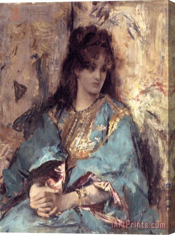 Alfred Stevens A Woman Seated in Oriental Dress Stretched Canvas Print / Canvas Art