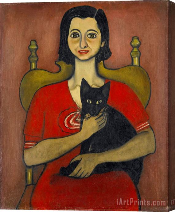 Alice Neel Untitled (woman with a Cat) Stretched Canvas Print / Canvas Art