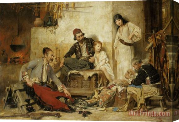 Alois Hans Schramm Counting The Bounty Stretched Canvas Print / Canvas Art