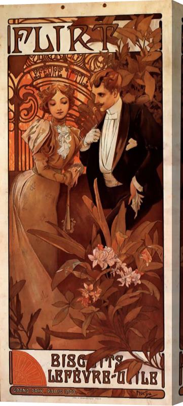 Alphonse Maria Mucha Flirt (calendar) Stretched Canvas Print / Canvas Art