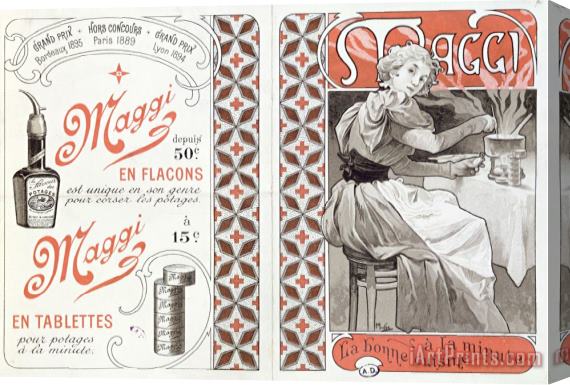 Alphonse Marie Mucha Advertisement for Maggi Late 19th Century Stretched Canvas Painting / Canvas Art