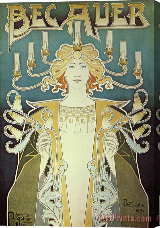 Alphonse Marie Mucha Becauer Lamps Stretched Canvas Print / Canvas Art