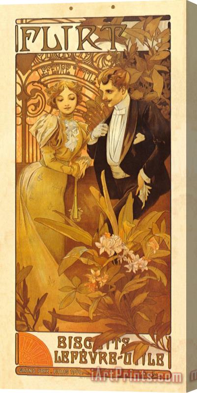 Alphonse Marie Mucha Flirt Biscuits Stretched Canvas Print / Canvas Art