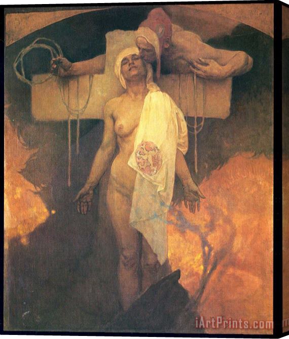 Alphonse Marie Mucha France Embraces Bohemia Stretched Canvas Painting / Canvas Art