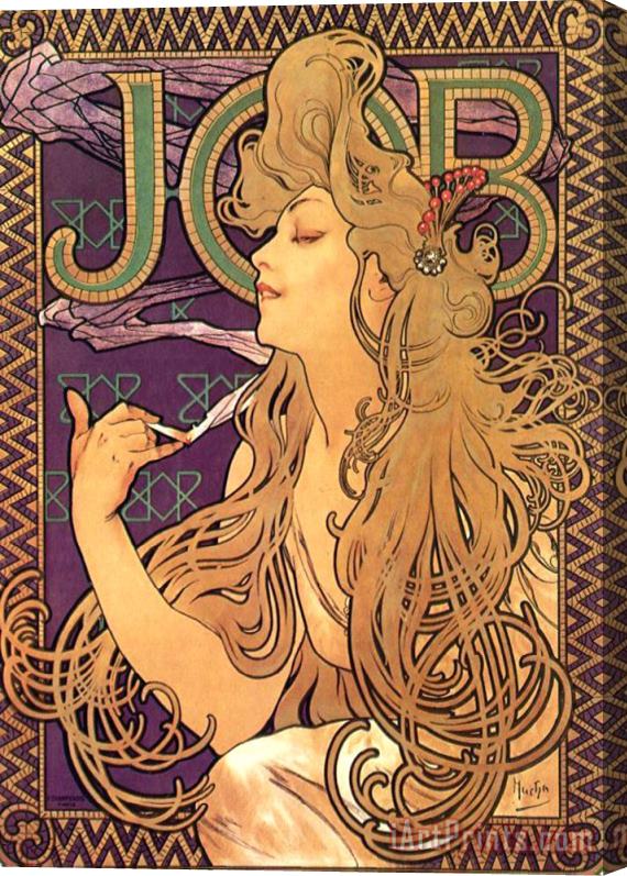 Alphonse Marie Mucha Job Cigarettes 1 Stretched Canvas Painting / Canvas Art