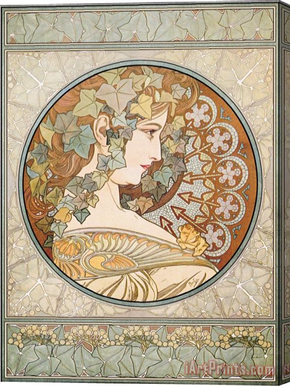 Alphonse Marie Mucha Laurel Stretched Canvas Painting / Canvas Art