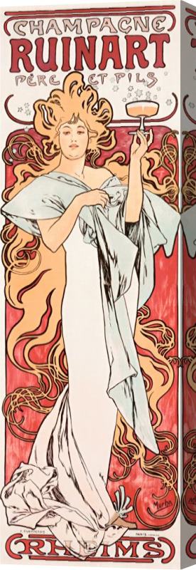 Alphonse Marie Mucha Mucha Champagne Ruinart Poster Stretched Canvas Print / Canvas Art