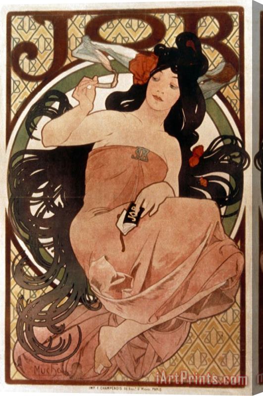Alphonse Marie Mucha Mucha Cigarette Paper Ad Stretched Canvas Print / Canvas Art