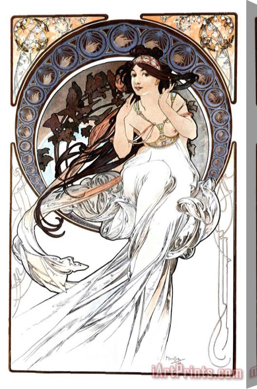 Alphonse Marie Mucha Music Stretched Canvas Painting / Canvas Art