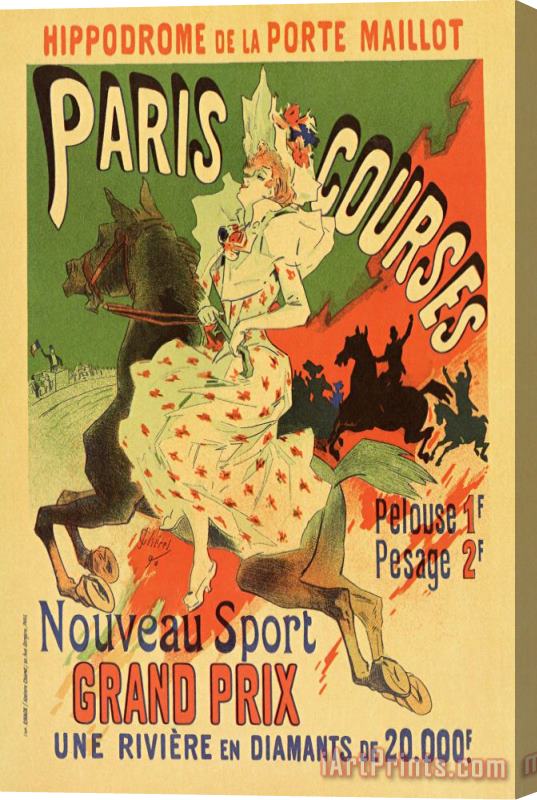 Alphonse Marie Mucha Paris Grand Prix Racing The New Sport Stretched Canvas Print / Canvas Art