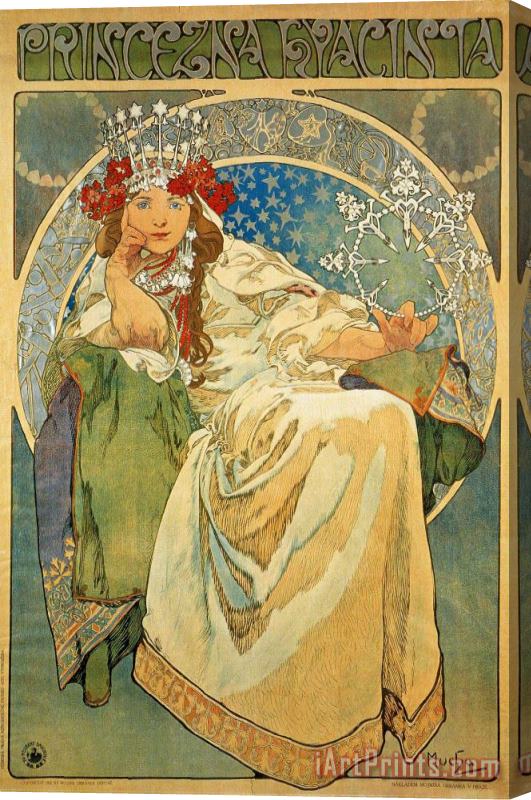Alphonse Marie Mucha Princess Hyacinth 1911 Stretched Canvas Print / Canvas Art