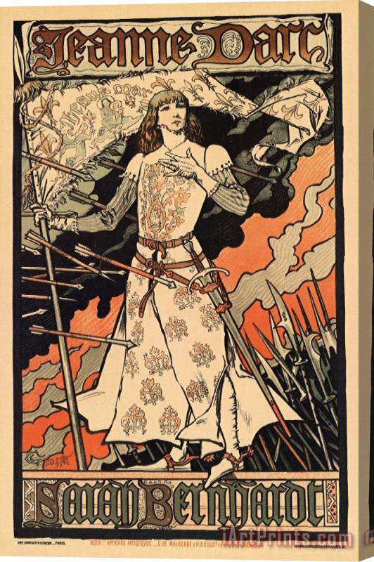 Alphonse Marie Mucha Sara Bernhardt As Joan of Arc Stretched Canvas Print / Canvas Art