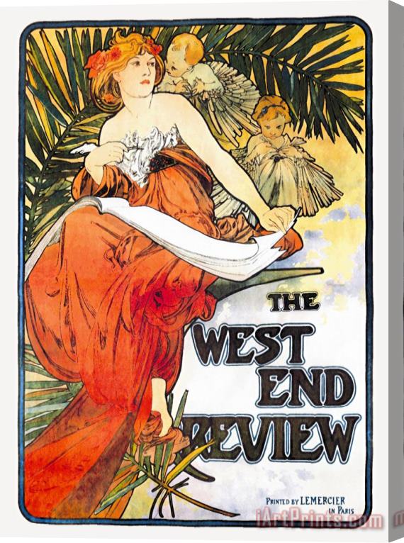 Alphonse Marie Mucha The West End Review Stretched Canvas Print / Canvas Art