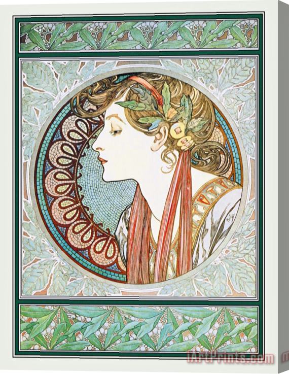 Alphonse Marie Mucha Woman's Profile Stretched Canvas Print / Canvas Art
