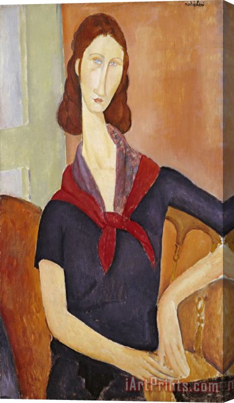 Amedeo Modigliani Jeanne Hebuterne (with a Scarf) Stretched Canvas Print / Canvas Art