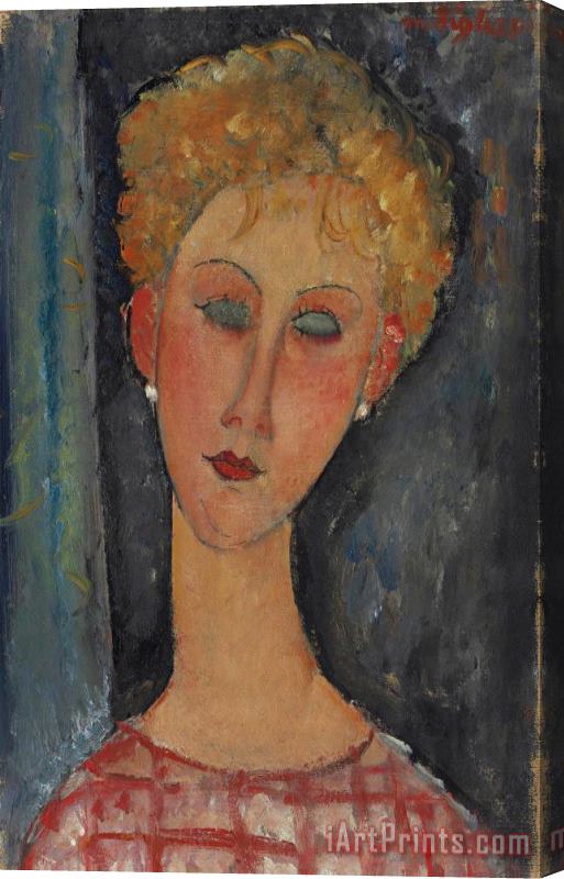 Amedeo Modigliani La Blonde Aux Boucles D'oreille, 1918 Stretched Canvas Print / Canvas Art