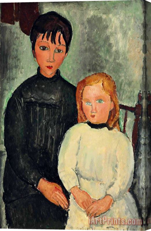 Amedeo Modigliani Les Deux Filles, 1918 Stretched Canvas Print / Canvas Art
