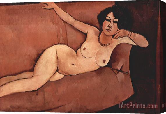 Amedeo Modigliani Nude On Sofa Stretched Canvas Painting / Canvas Art