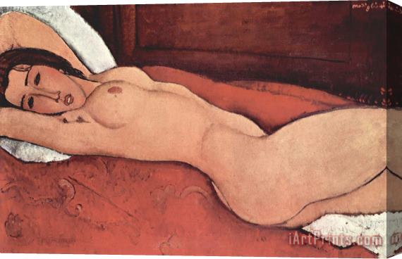 Amedeo Modigliani Reclining Nude With Arms Behind Her Head Stretched Canvas Painting / Canvas Art