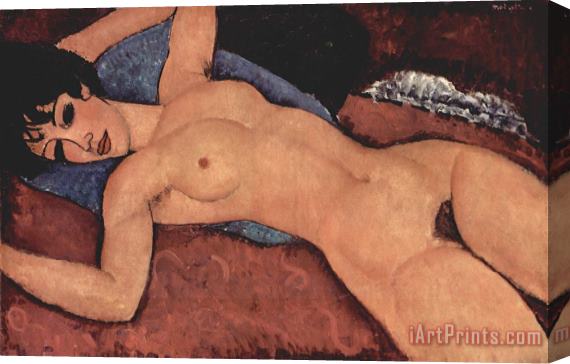Amedeo Modigliani Red Female Nude Painting Stretched Canvas Painting / Canvas Art