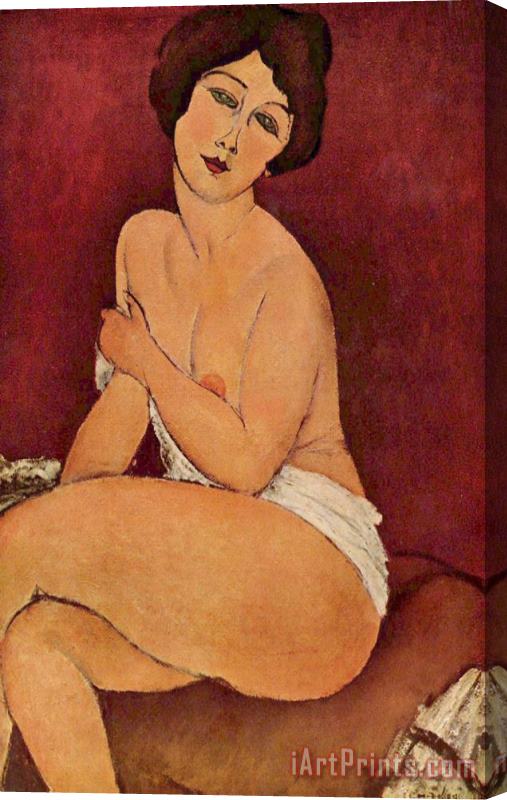 Amedeo Modigliani Seated Female Nude Stretched Canvas Print / Canvas Art