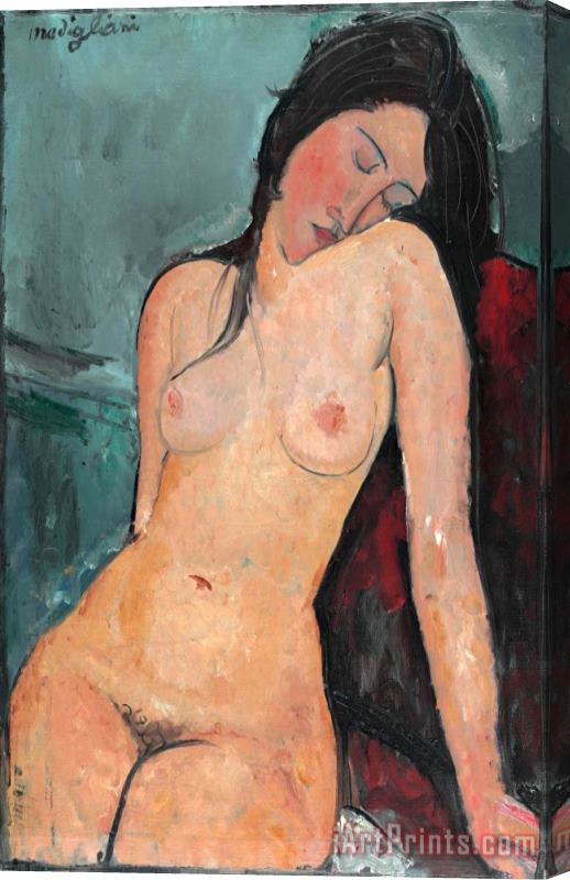 Amedeo Modigliani Seated Nude, 1916 Stretched Canvas Painting / Canvas Art