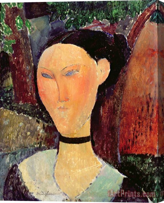 Amedeo Modigliani Woman with a Velvet Neckband Stretched Canvas Print / Canvas Art