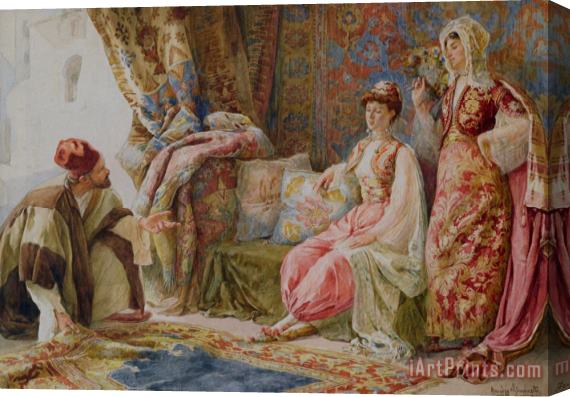Amedeo Momo Simonetti The Carpet Seller Stretched Canvas Painting / Canvas Art