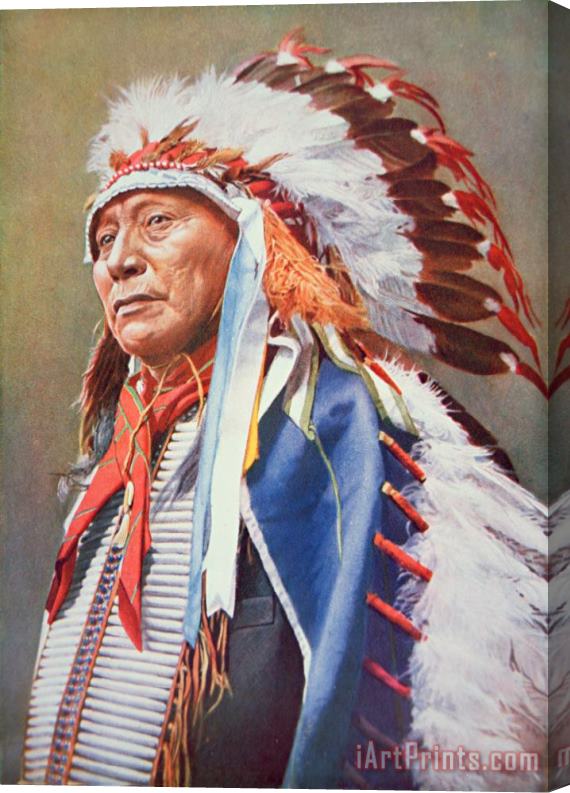 American School Chief Hollow Horn Bear Stretched Canvas Painting / Canvas Art