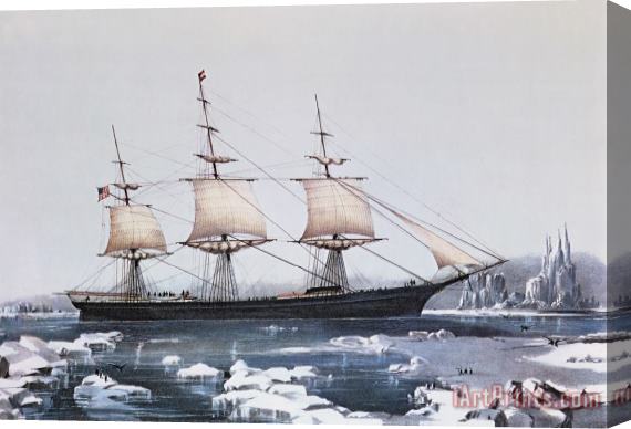 American School Clipper Ship Red Jacket In The Ice Off Cape Horn On Her Passage From Australia To Liverpool Stretched Canvas Print / Canvas Art