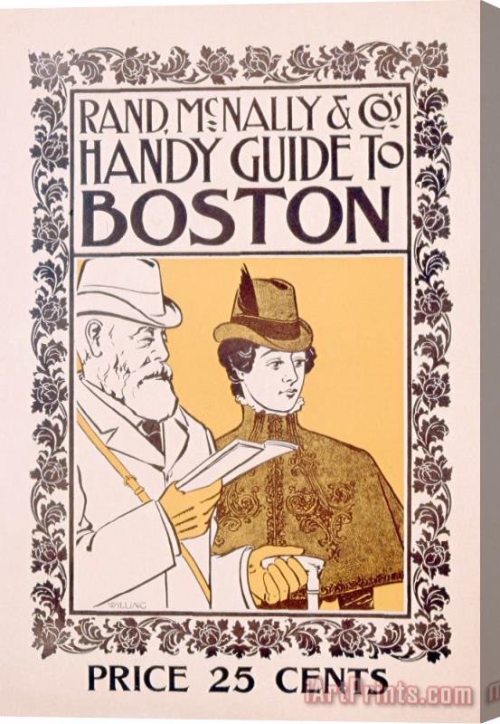 American School Poster Advertising Rand Mcnally And Co's Hand Guide To Boston Stretched Canvas Print / Canvas Art