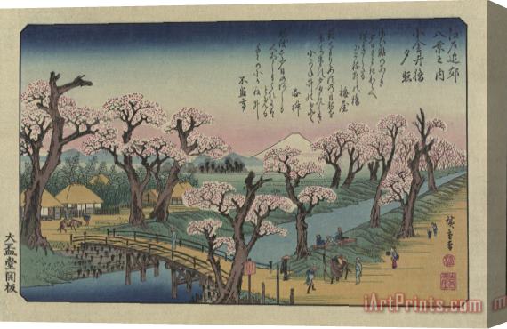 Ando Hiroshige Evening Glow at Koganei Bridge Stretched Canvas Painting / Canvas Art