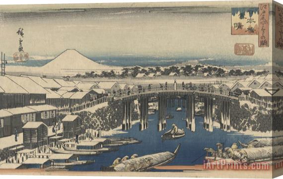 Ando Hiroshige Nihonbashi, Clearing After Snow Stretched Canvas Painting / Canvas Art