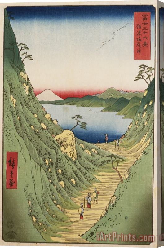 Ando Hiroshige Shiojiri Pass in Shinano Province, From 'thirty Six Views of Mount Fuji' Stretched Canvas Print / Canvas Art