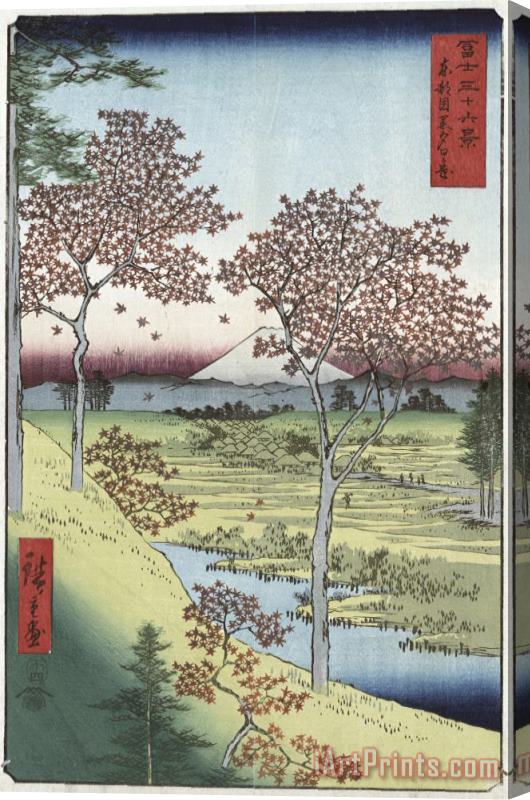 Ando Hiroshige Sunset Hill, Meguro in The Eastern Capital Stretched Canvas Print / Canvas Art