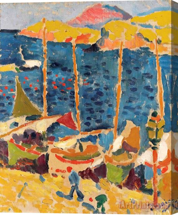 Andre Derain Bateaux Au Port De Collioure Stretched Canvas Print / Canvas Art