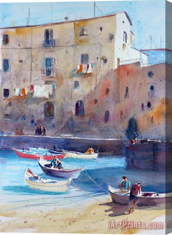 Andre Mehu Monopoli harbor Stretched Canvas Painting / Canvas Art
