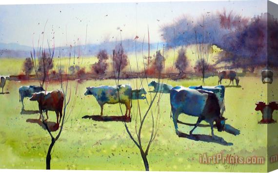 Andre Mehu The herd of Troverne Stretched Canvas Print / Canvas Art