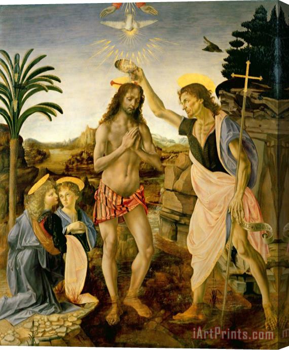 Andrea Verrocchio The Baptism of Christ by John The Baptist Stretched Canvas Painting / Canvas Art